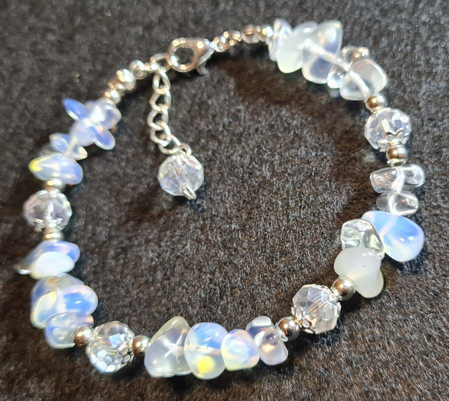 Bracciale di Quarzo trasparente e Perle simil Swarovski