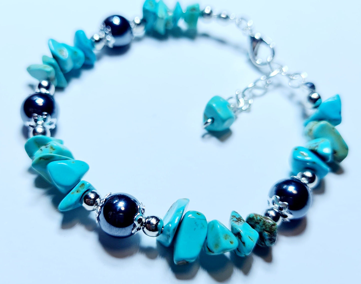 Bracciale di Diaspro turchese e Perle di Ematite