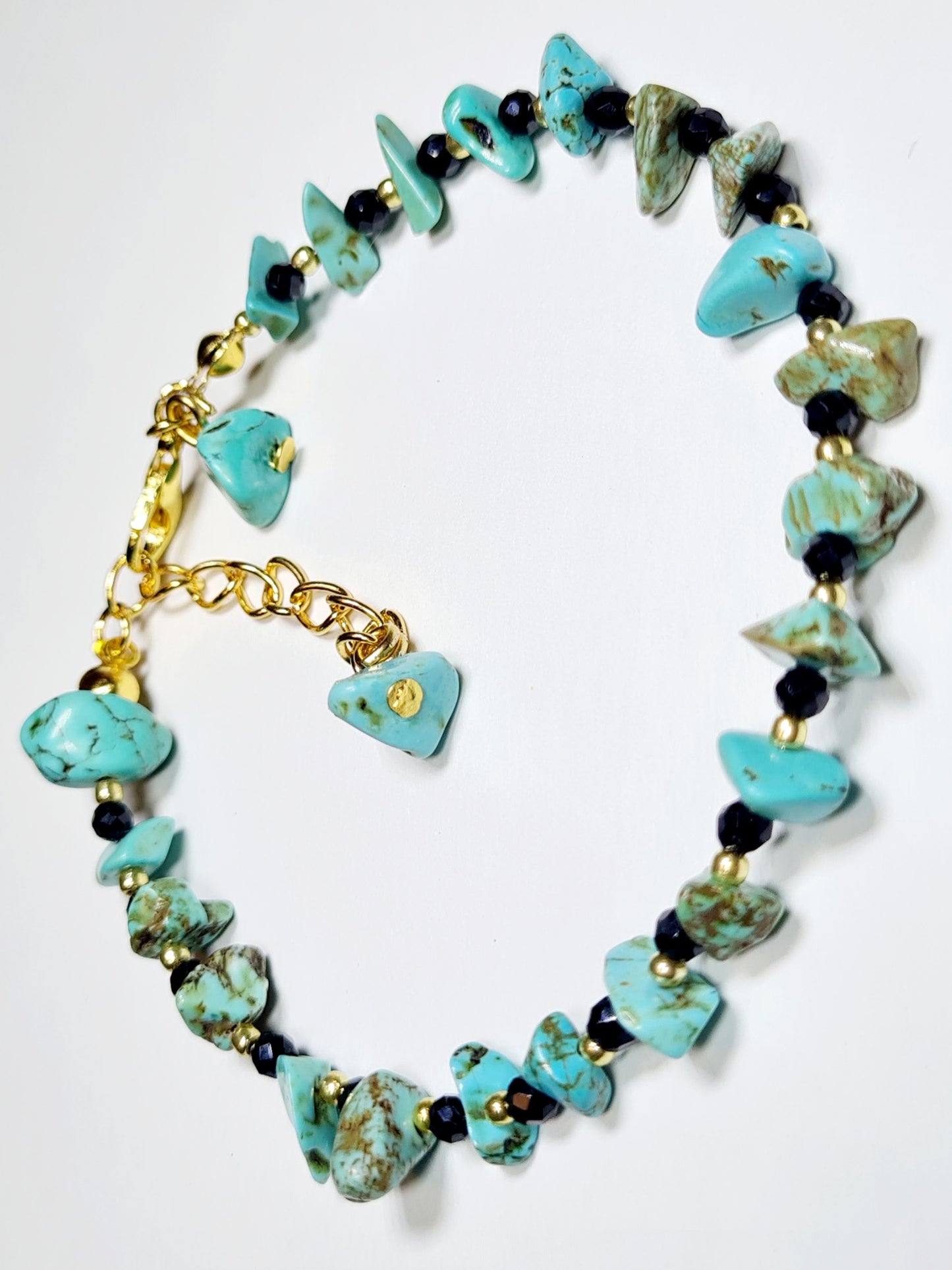 Bracciale di Diaspro turchese e cristalli