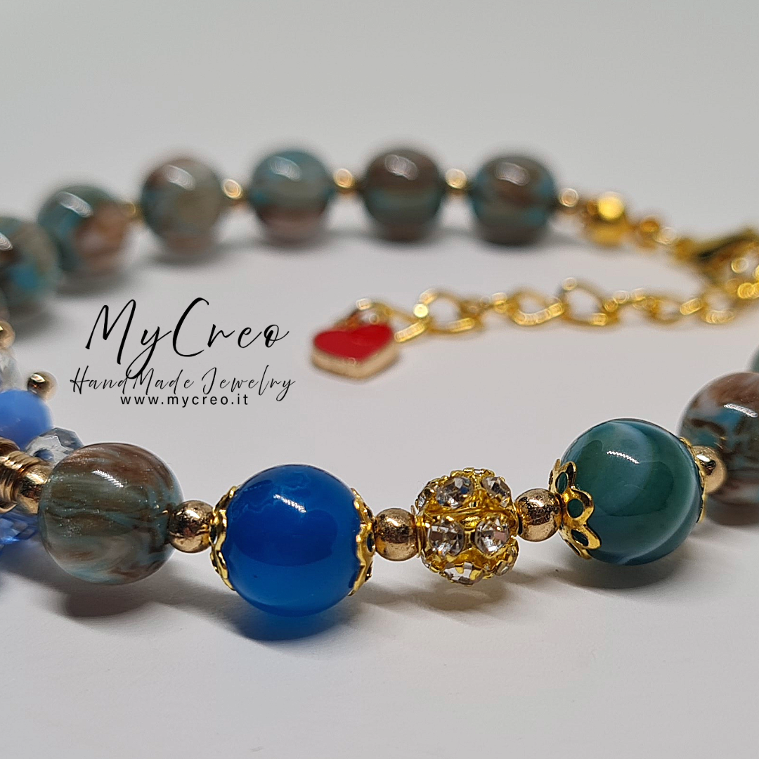 Bracciale semirigido Ambra con perle di Agata Blu
