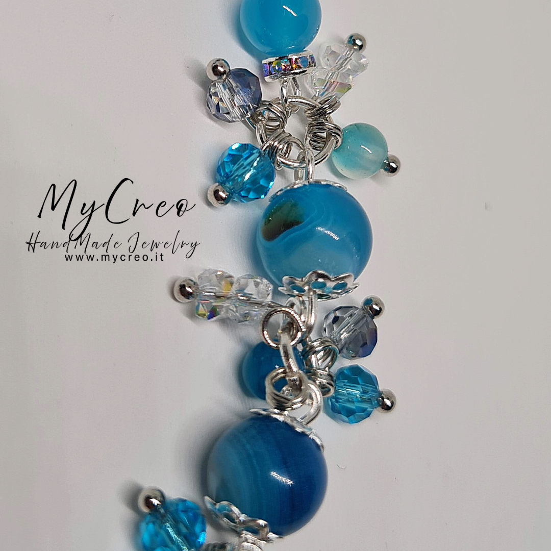 Bracciale Agata Striata Blu