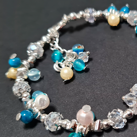 Bracciale a grappolo di Cristalli tonalità Azzurro