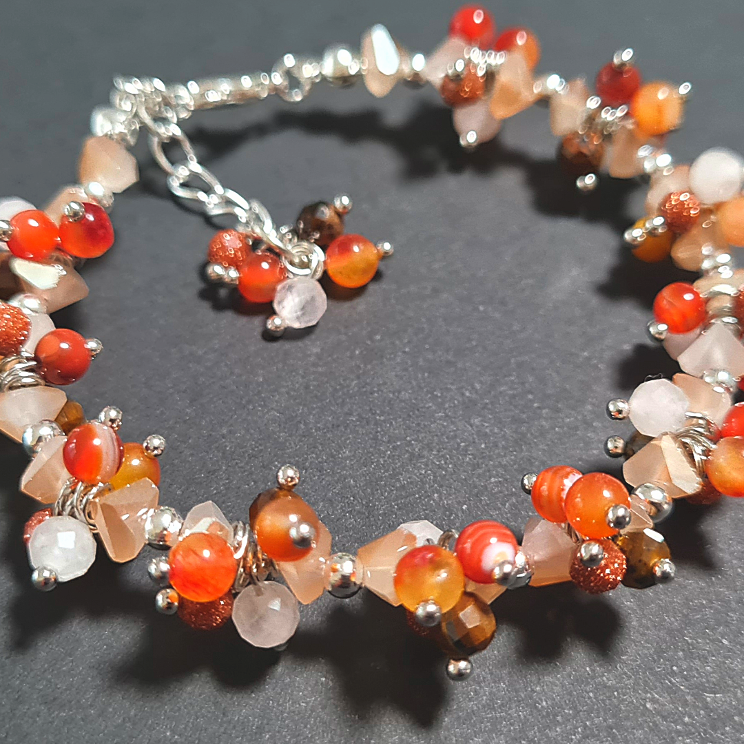 Bracciale a grappolo tonalità MarronAmbrato