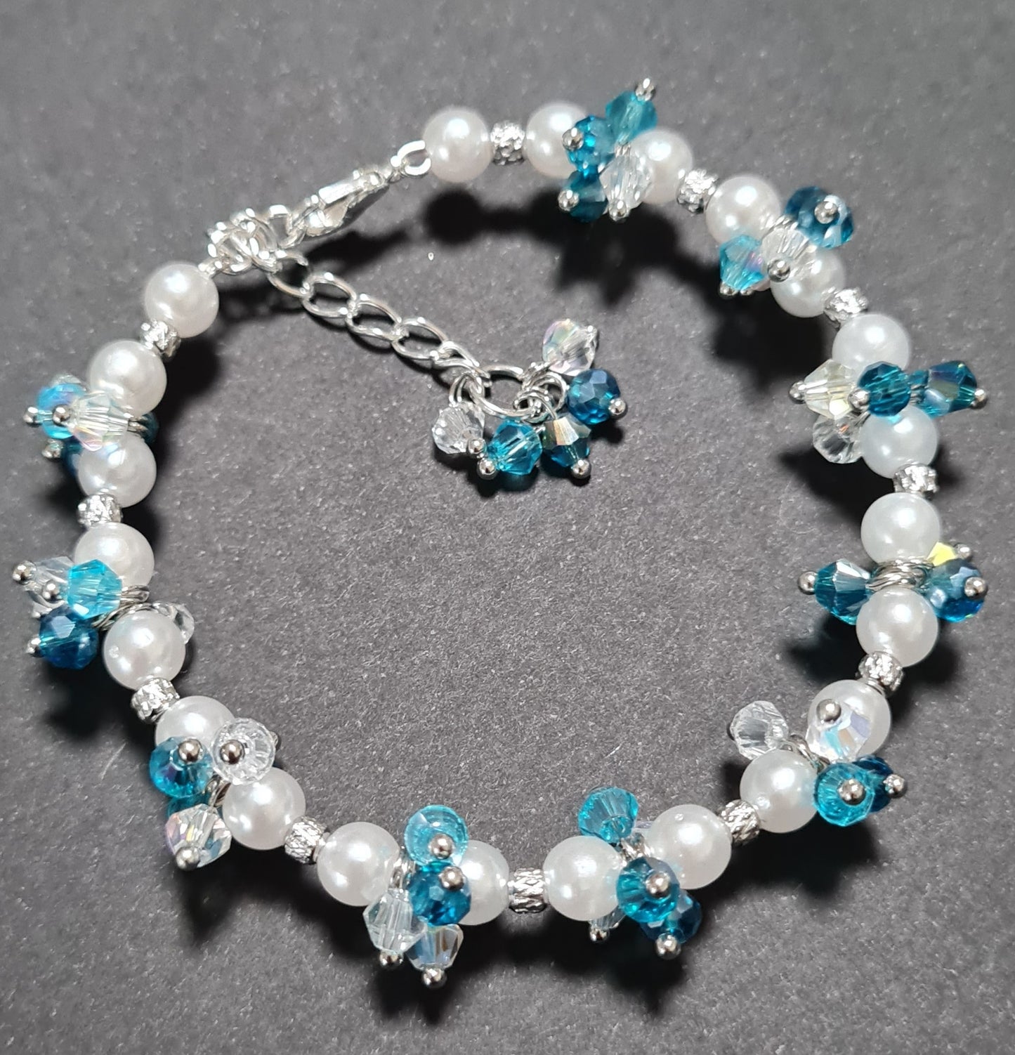 Bracciale a grappolo Perle tonalità Acquamarina