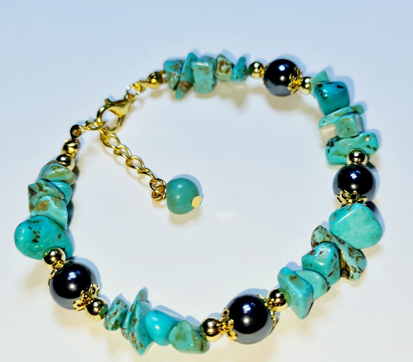 Bracciale di Diaspro turchese e Perle di Ematite