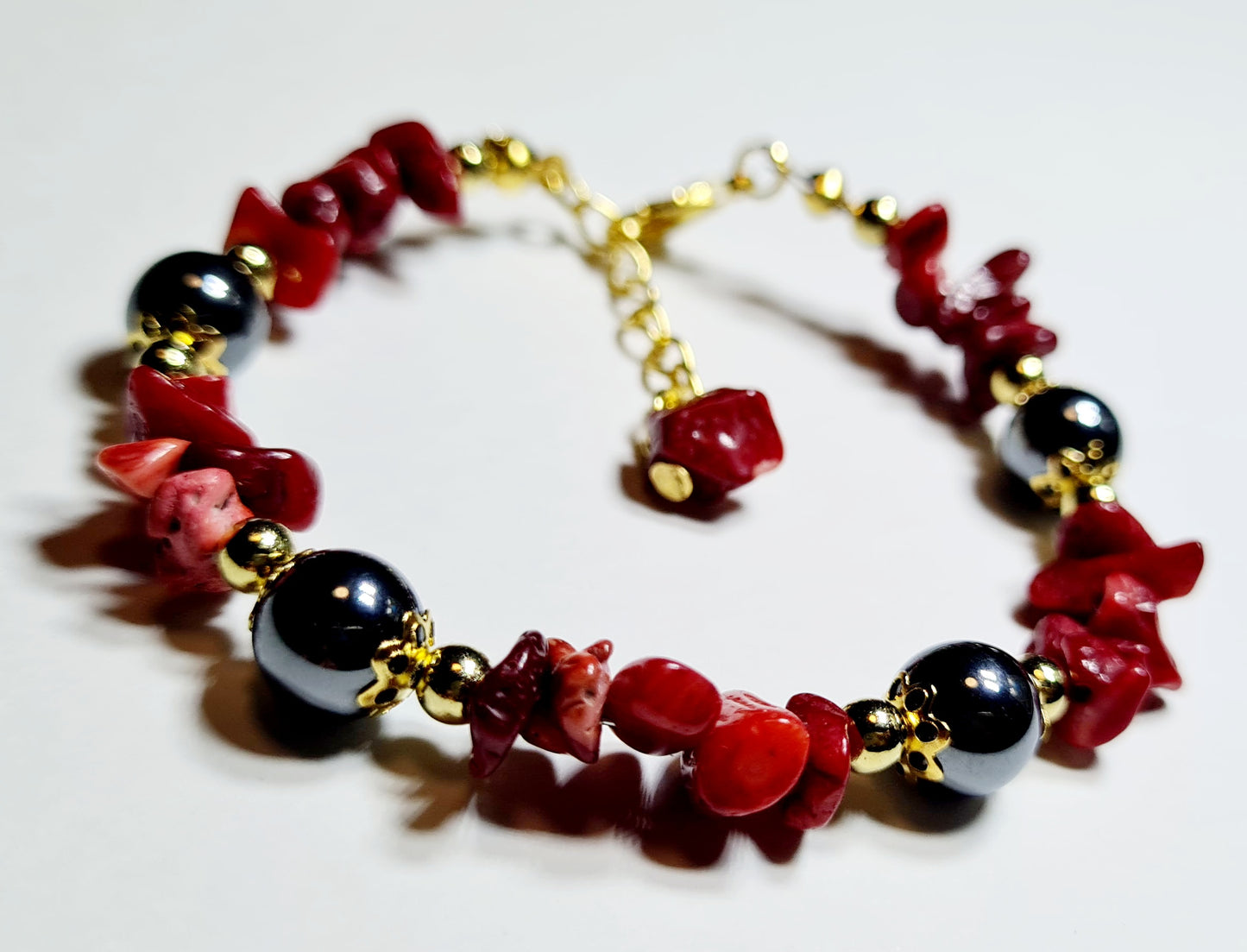 Bracciale di Diaspro rosso e Perle di Ematite
