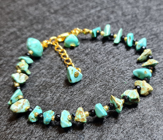 Bracciale di Diaspro turchese e cristalli