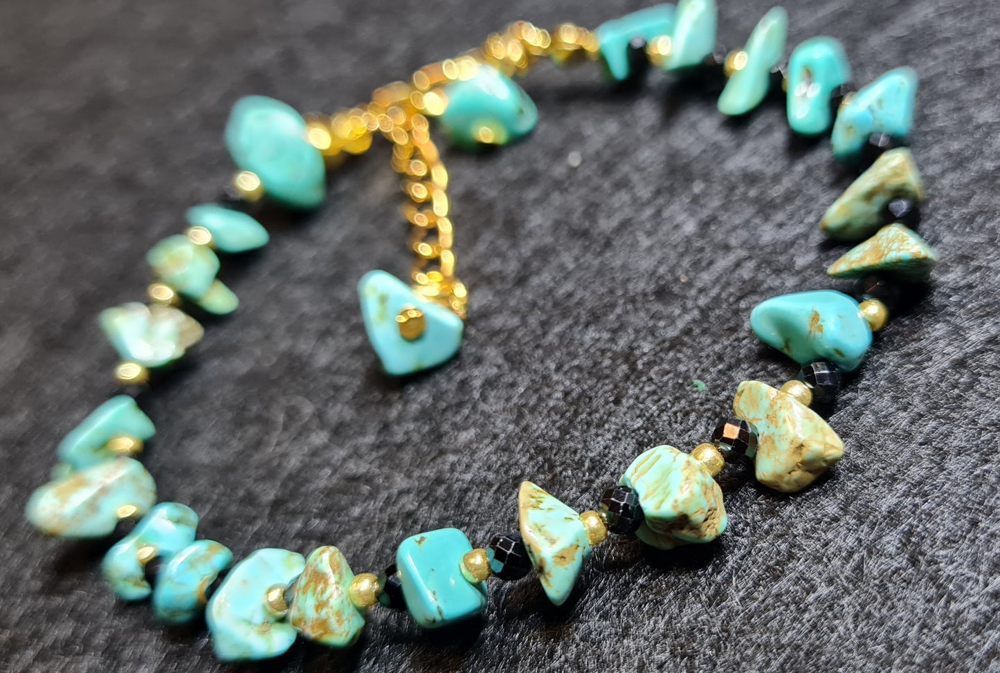 Bracciale di Diaspro turchese e cristalli