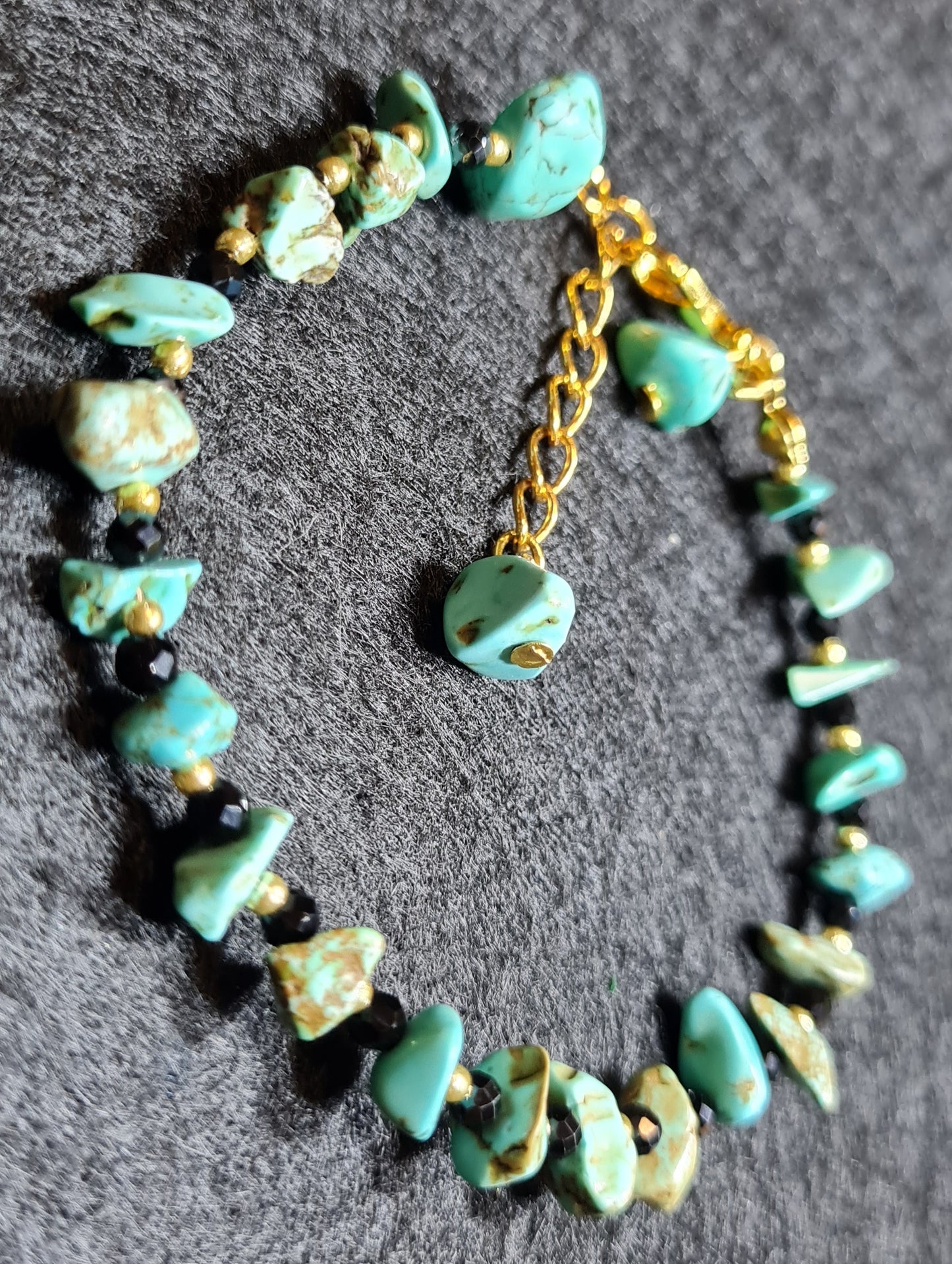 Bracciale di Diaspro turchese e cristalli