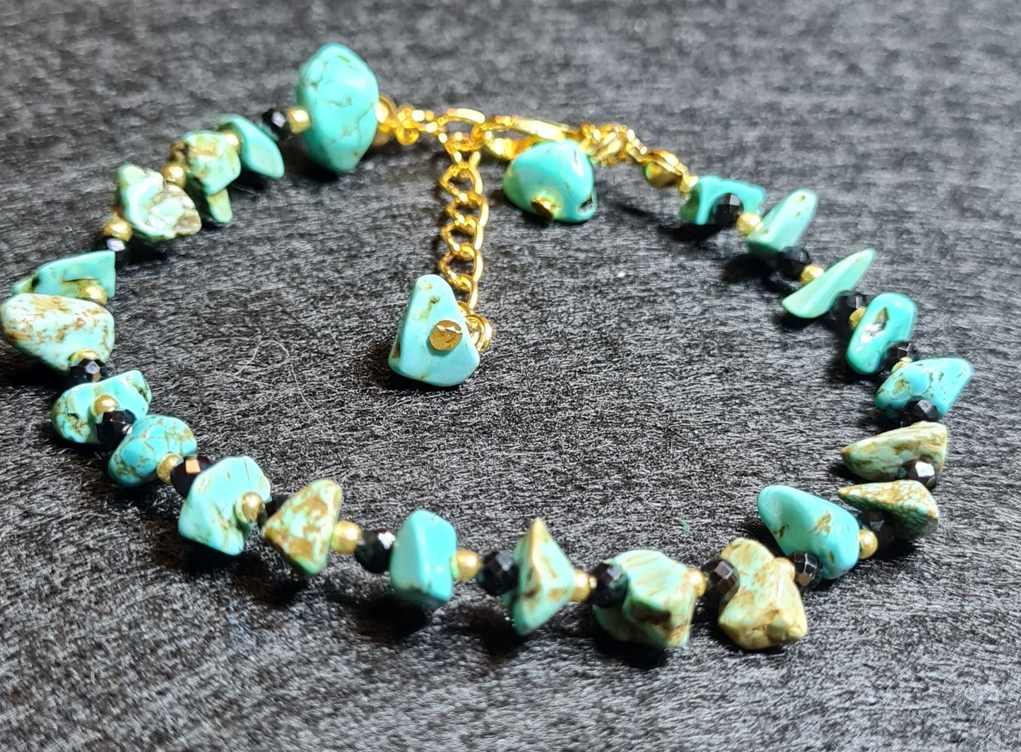 Bracciale di Diaspro turchese e cristalli