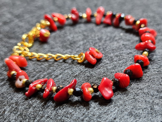 Bracciale di Diaspro rosso e cristalli