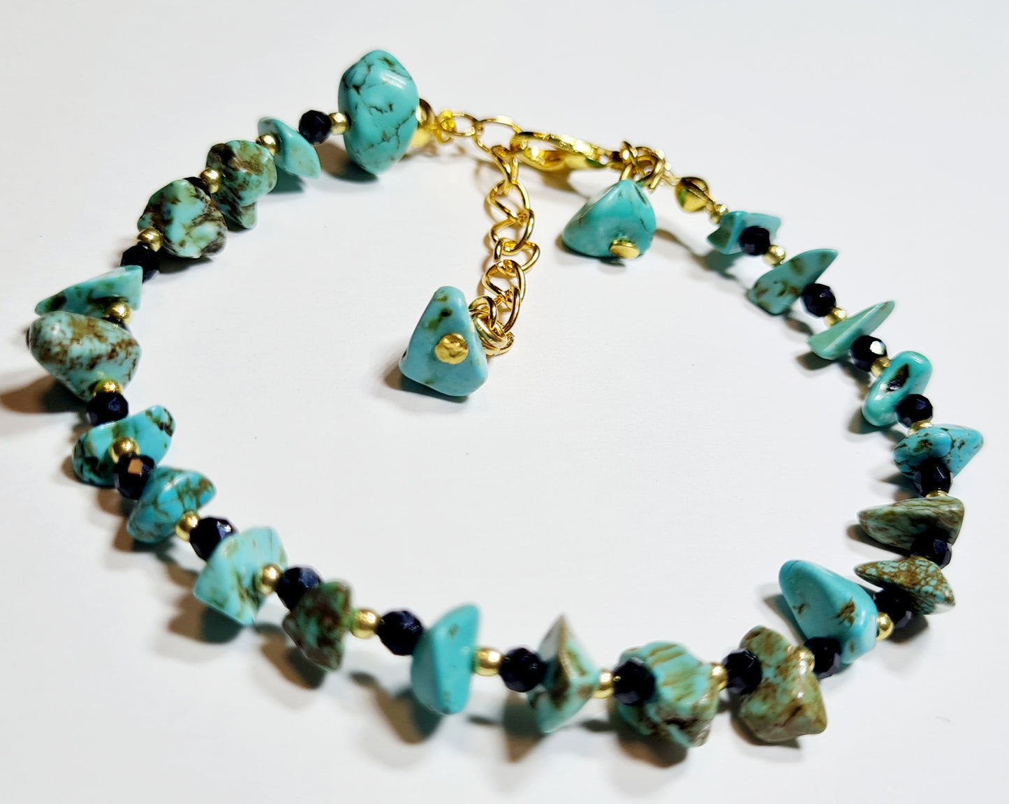 Bracciale di Diaspro turchese e cristalli