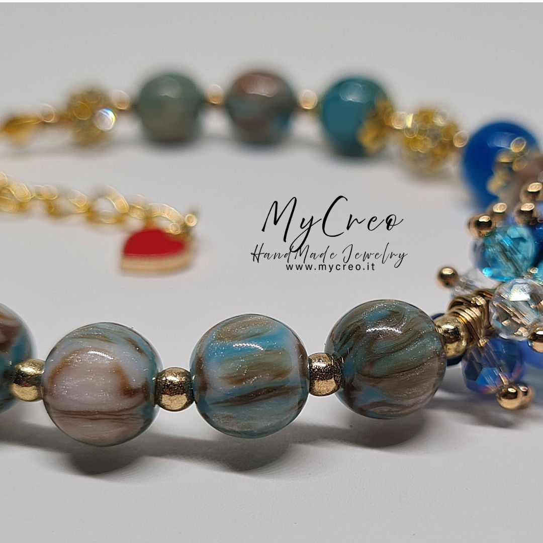 Bracciale semirigido Ambra con perle di Agata Blu