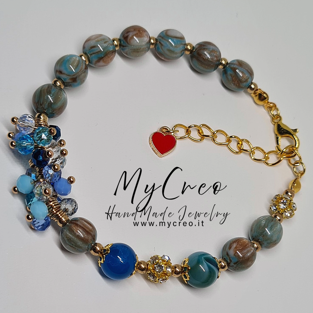 Bracciale semirigido Ambra con perle di Agata Blu