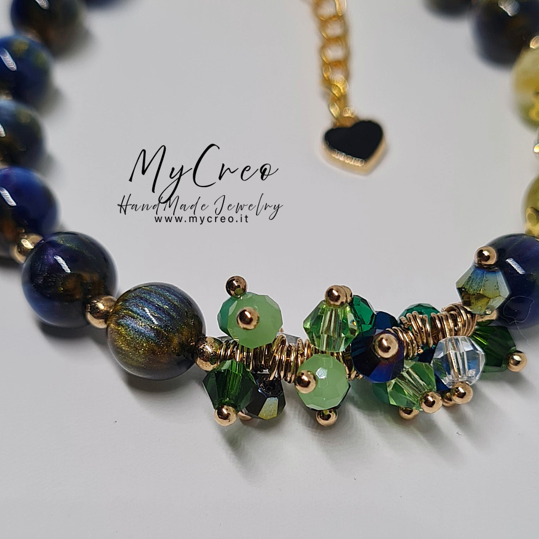 Bracciale semirigido con Perle Blu oltremare