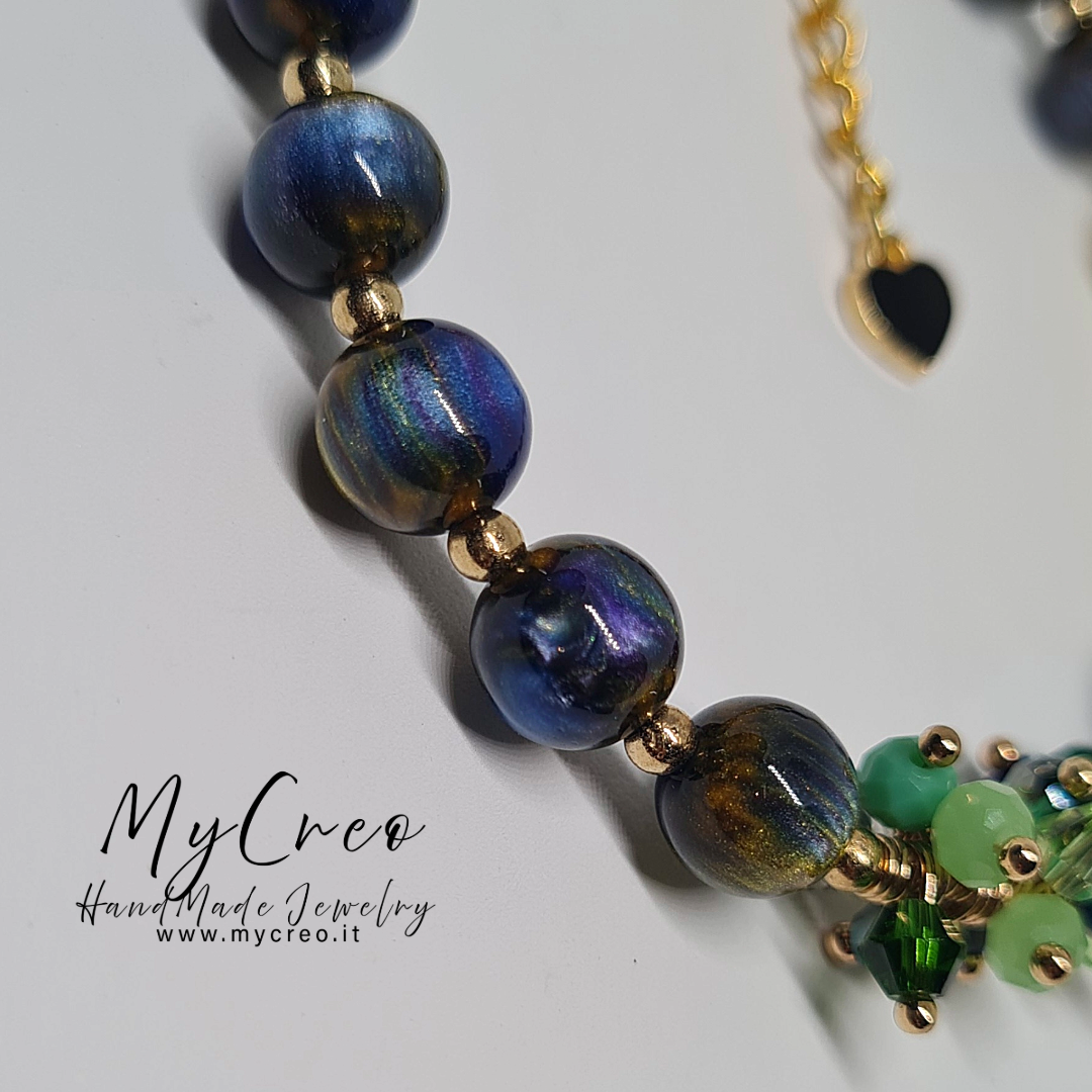 Bracciale semirigido con Perle Blu oltremare