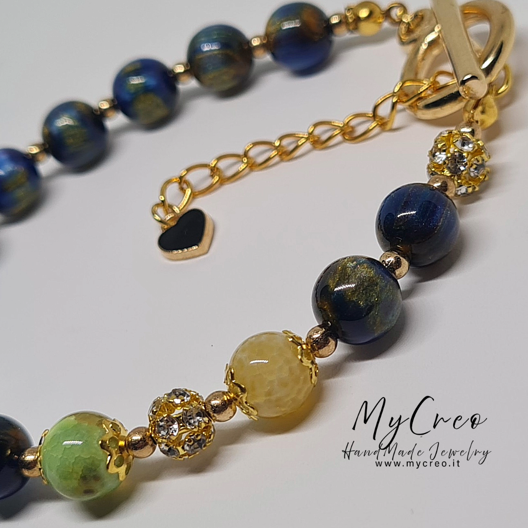 Bracciale semirigido con Perle Blu oltremare