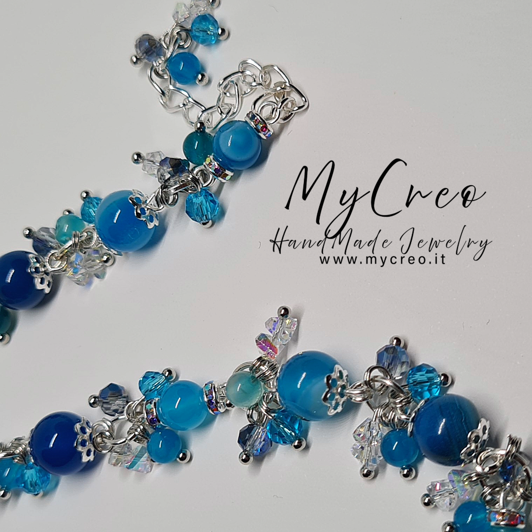Bracciale Agata Striata Blu