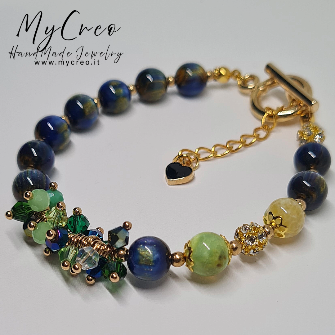 Bracciale semirigido con Perle Blu oltremare