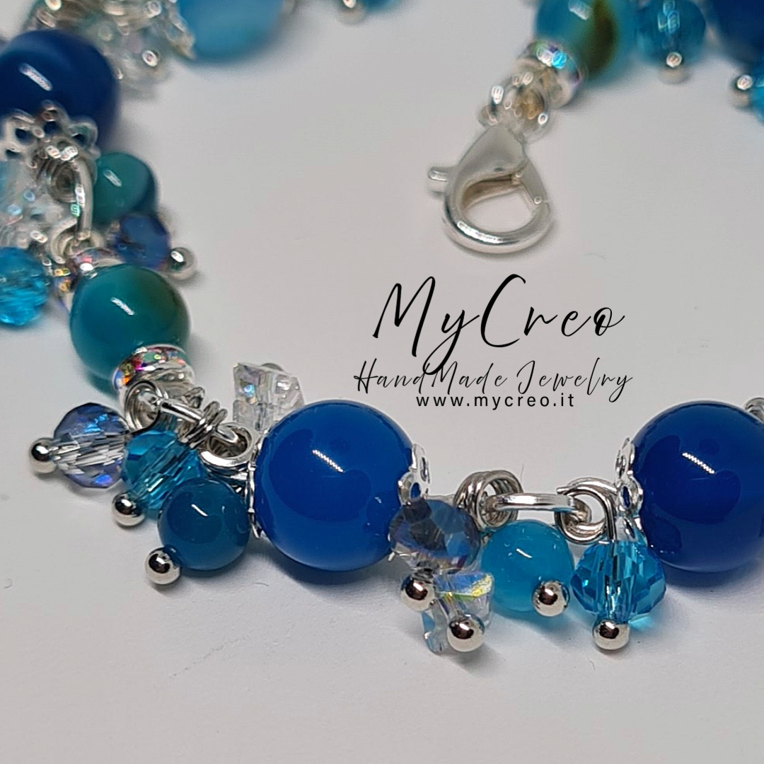 Bracciale Agata Striata Blu
