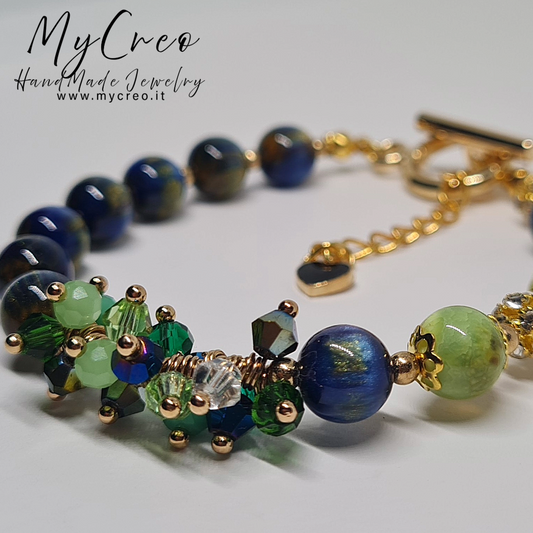 Bracciale semirigido con Perle Blu oltremare