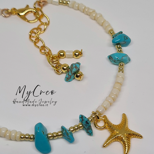 Bracciale rigido con scaglie di Diaspro Turchese