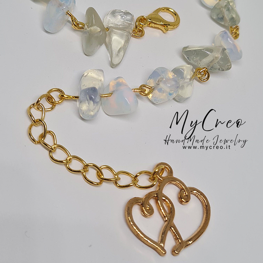 Bracciale morbido con Scaglie doppie di Quarzo Trasparente
