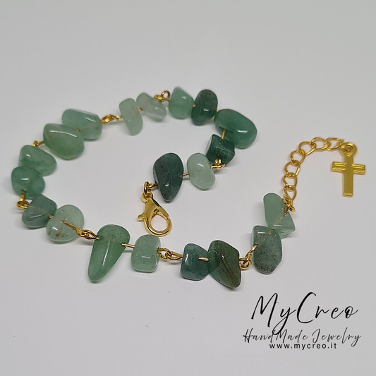 Bracciale morbido con Scaglie doppie di Avventurina Verde