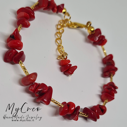 Bracciale Scaglie di Diaspro Rosso Corallo