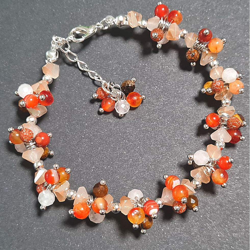 Bracciale a grappolo tonalità MarronAmbrato