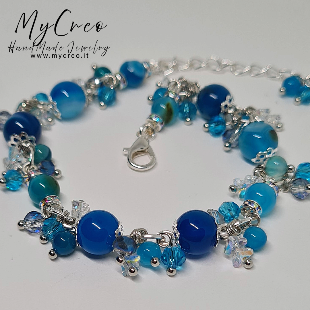 Bracciale Agata Striata Blu