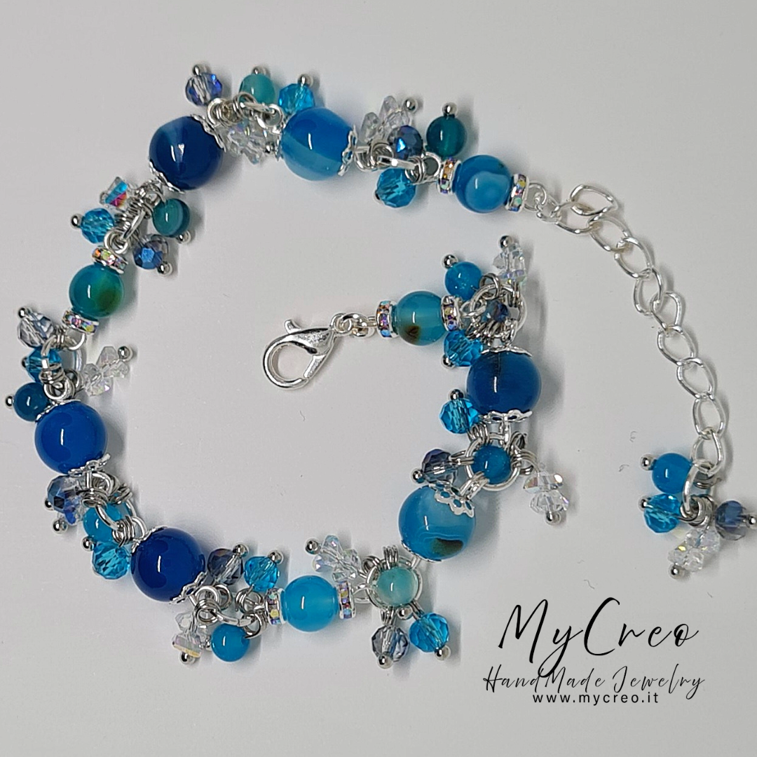 Bracciale Agata Striata Blu