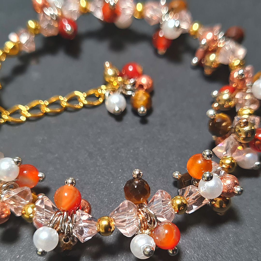 Bracciale a grappolo tonalità MarronAmbrato