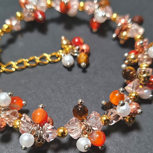 Bracciale a grappolo tonalità MarronAmbrato