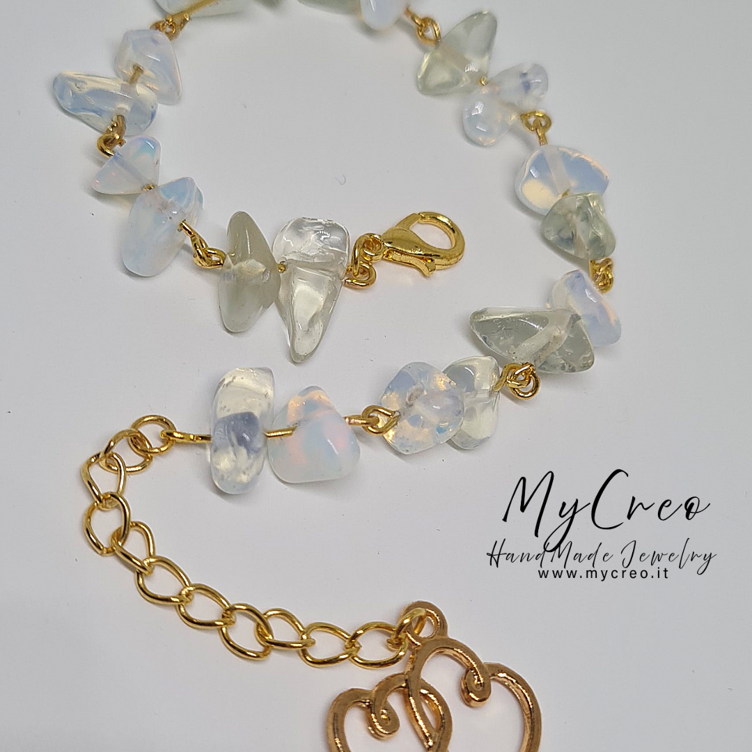 Bracciale morbido con Scaglie doppie di Quarzo Trasparente