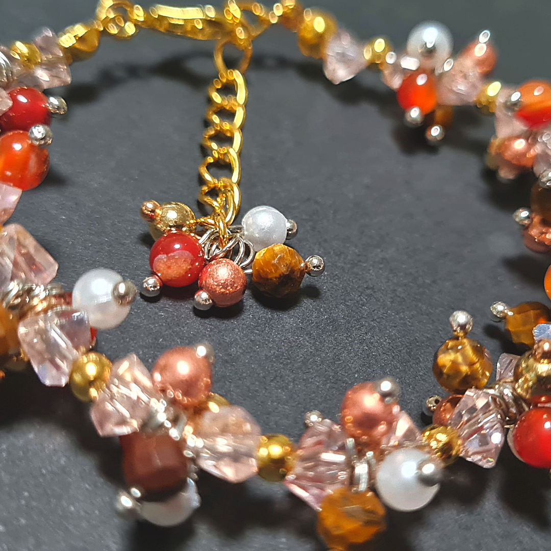 Bracciale a grappolo tonalità MarronAmbrato