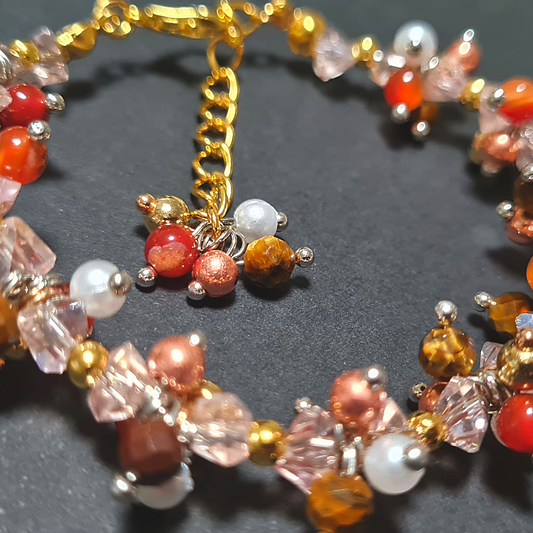 Bracciale a grappolo tonalità MarronAmbrato