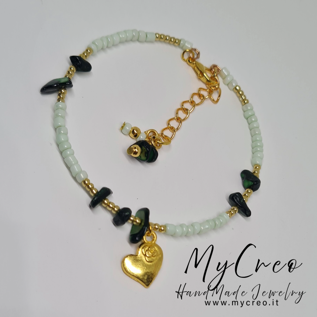 Bracciale rigido con scaglie di Avventurina Verde