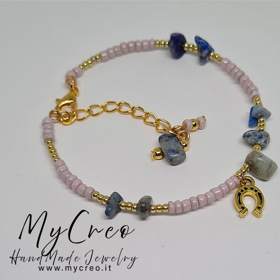 Bracciale rigido con scaglie di agata colorata Blu Oceano
