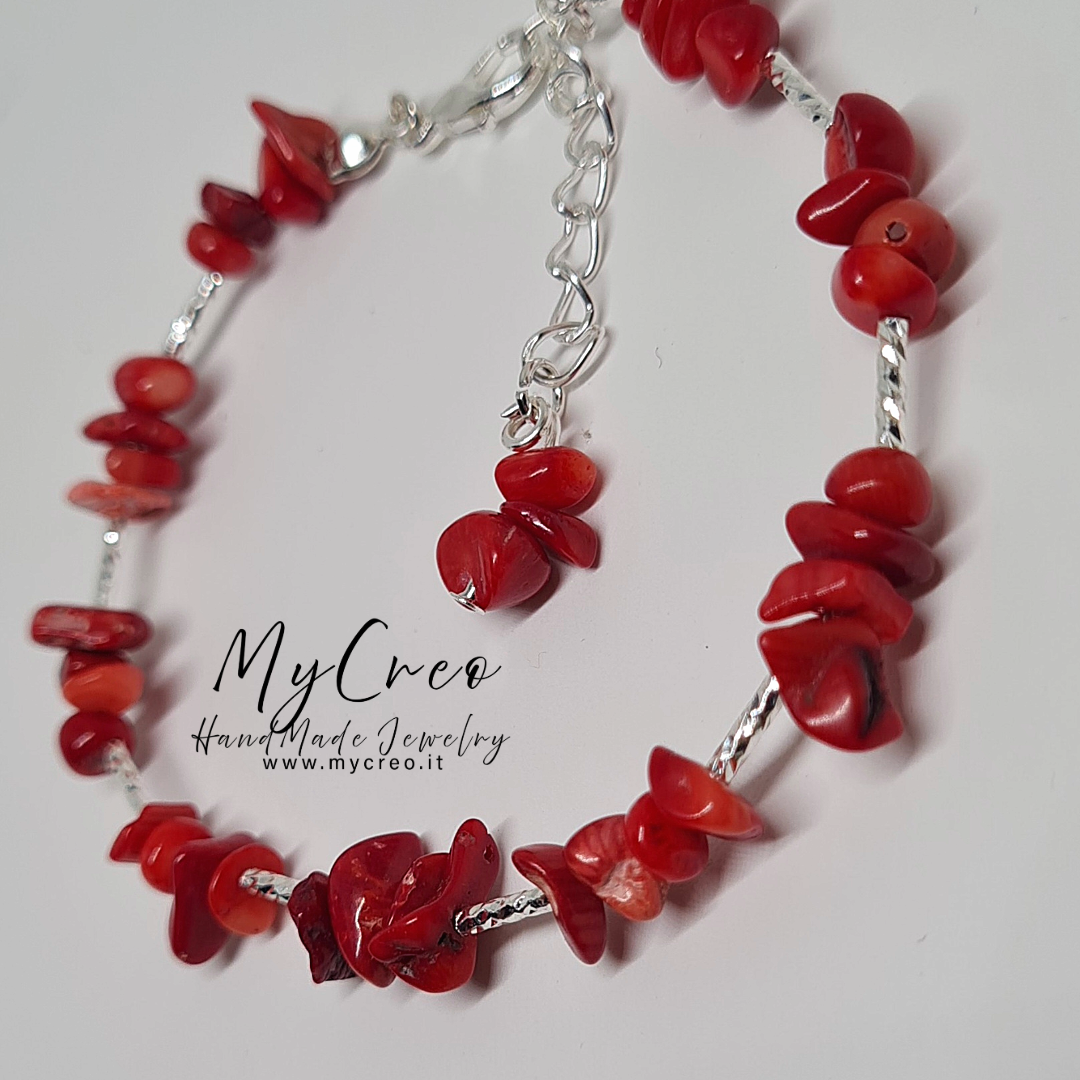 Bracciale Scaglie di Diaspro Rosso Corallo