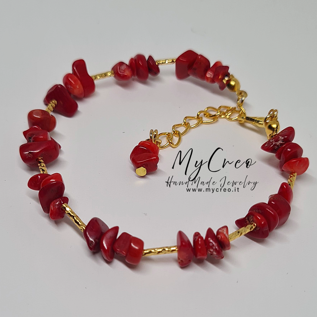 Bracciale Scaglie di Diaspro Rosso Corallo