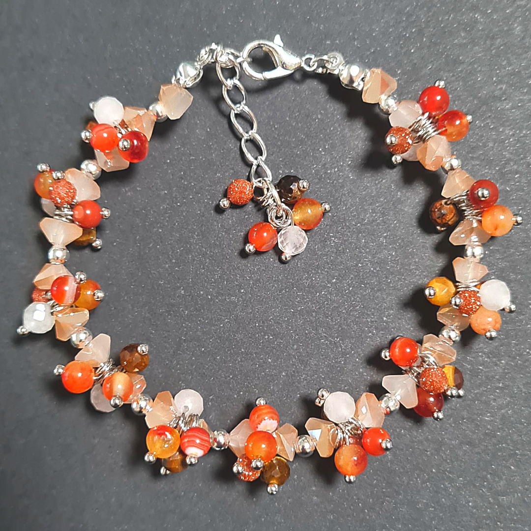 Bracciale a grappolo tonalità MarronAmbrato