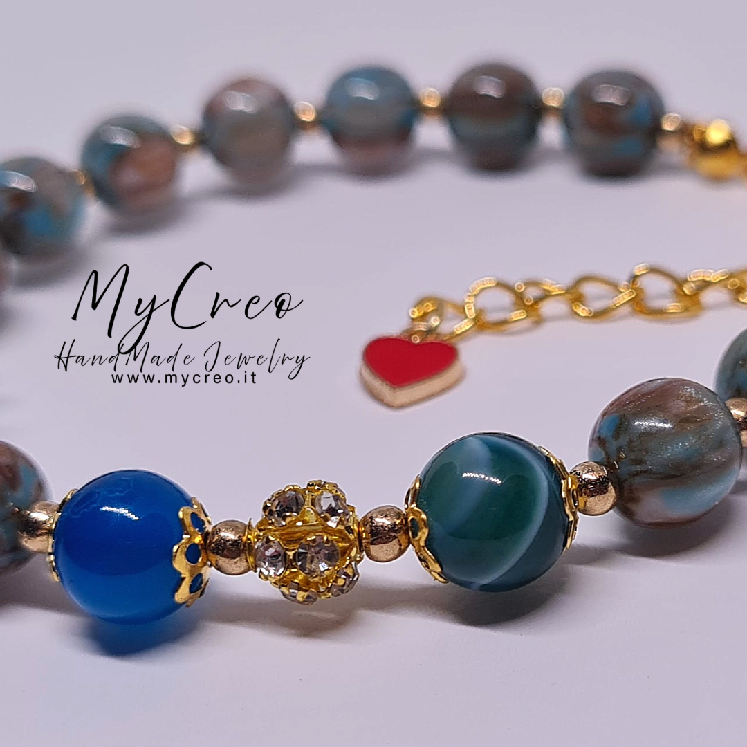 Bracciale semirigido Ambra con perle di Agata Blu